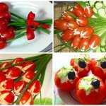 фаршированные помидоры в форме тюльпанов
