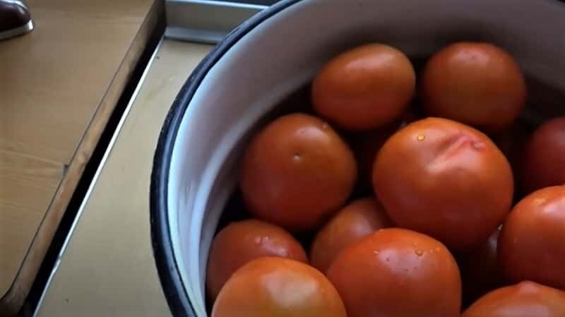 томаты в ведре