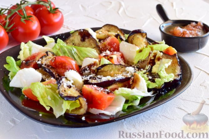 Топ 10 рецептов салат с баклажанами помидорами и чесноком
